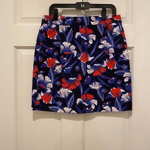 J. Crew Blue and Red Mini Pencil Skirt